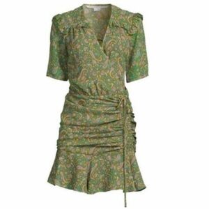 Green Paisley Wrap Dress